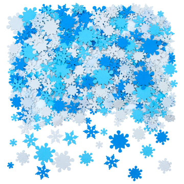 Aneco 600 Pieces Winter Foam Snowflake Stickers Christmas Self-Adhesive Blue and White Snowflake Shape Stickers for Home Holiday Xmas Party DIY Craft