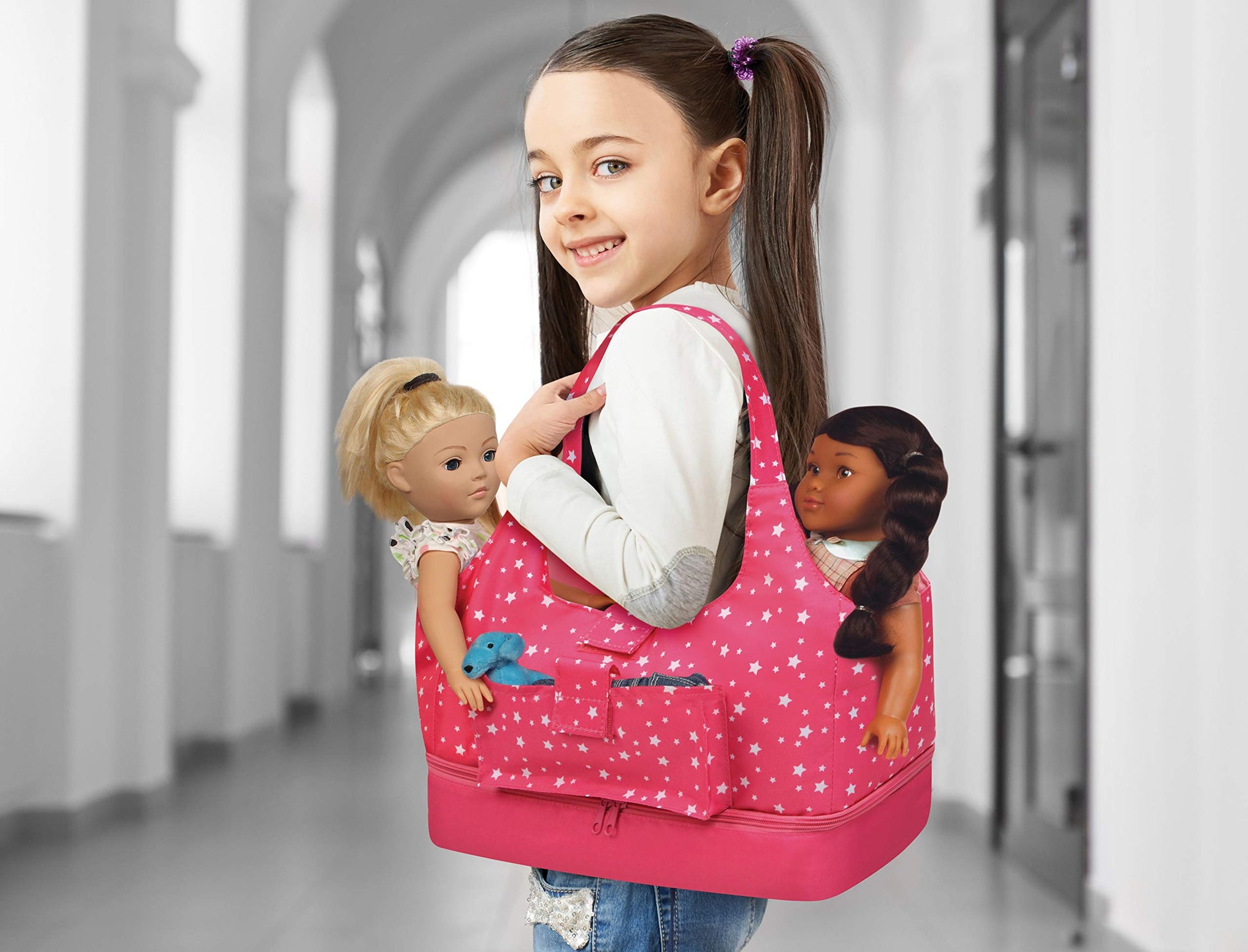 Badger Basket Versatile On-The-Go Doll Tote and Storage Bag for 18-20 Inch Dolls - Stylish and Practical Travel Companion