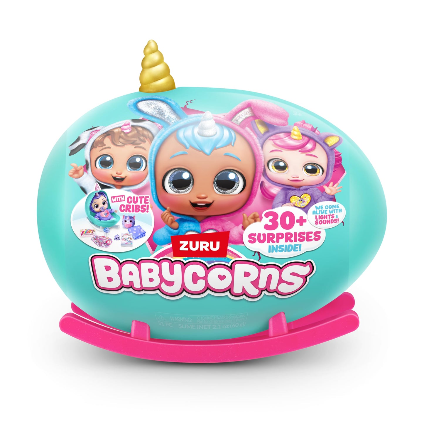 Babycorns Interactive Baby Doll Series 1 Large (Unicorn) by ZURU with Lights and Sounds, Magical Babydolls, Surprise, Unboxing, Girls, Dolls, Story