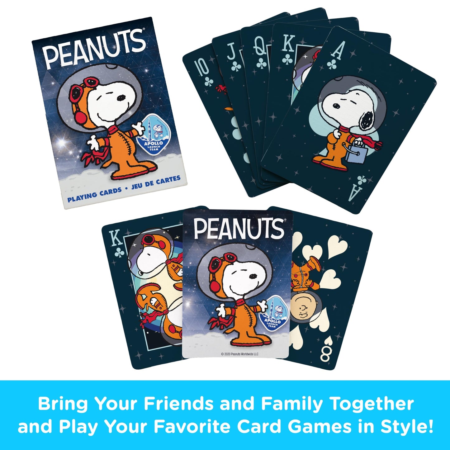Aquarius Peanuts Snoopy in Space Playing Cards Standard Size - Themed Novelty Deck with 52 Unique Designs - Collectible Merchandise Gift for Teens