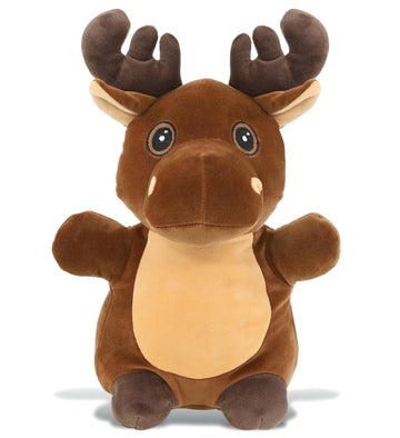 DolliBu Snug-Mooshies Standing Moose Stuffed Animal Plush Toy - Wild Super Squishy Soft Animal Friend for Girls and Boys, Medium Huggable Cute Plush