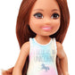 Barbie Club Chelsea Doll (6-inch Brunette) Wearing Unicorn-Themed Graphic and Star Skirt, for 3 to 7 Year Olds