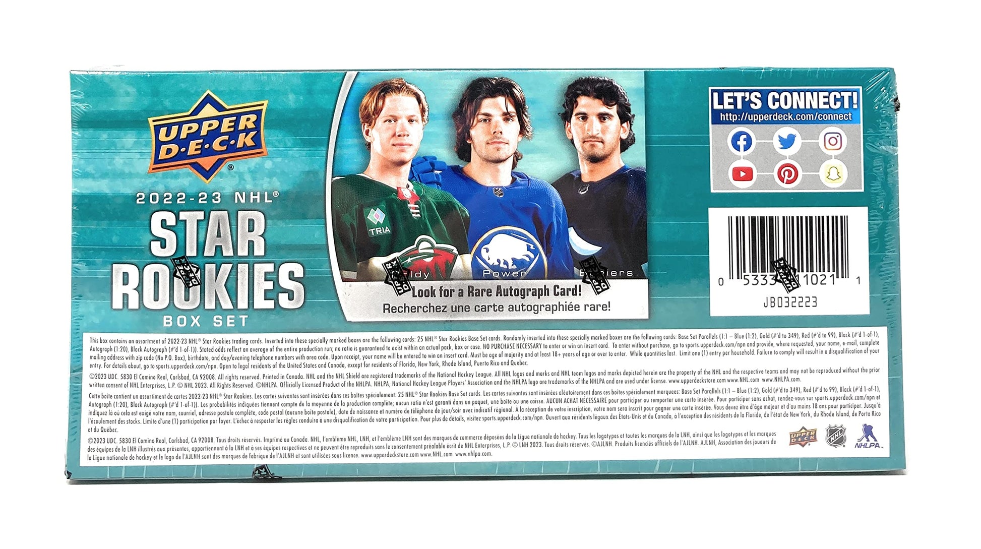 Upper Deck 2022-23 NHL Star Rookies Box Set of Hockey Cards (Complete 25-Card Base Set + 1 Base Set Parallel)