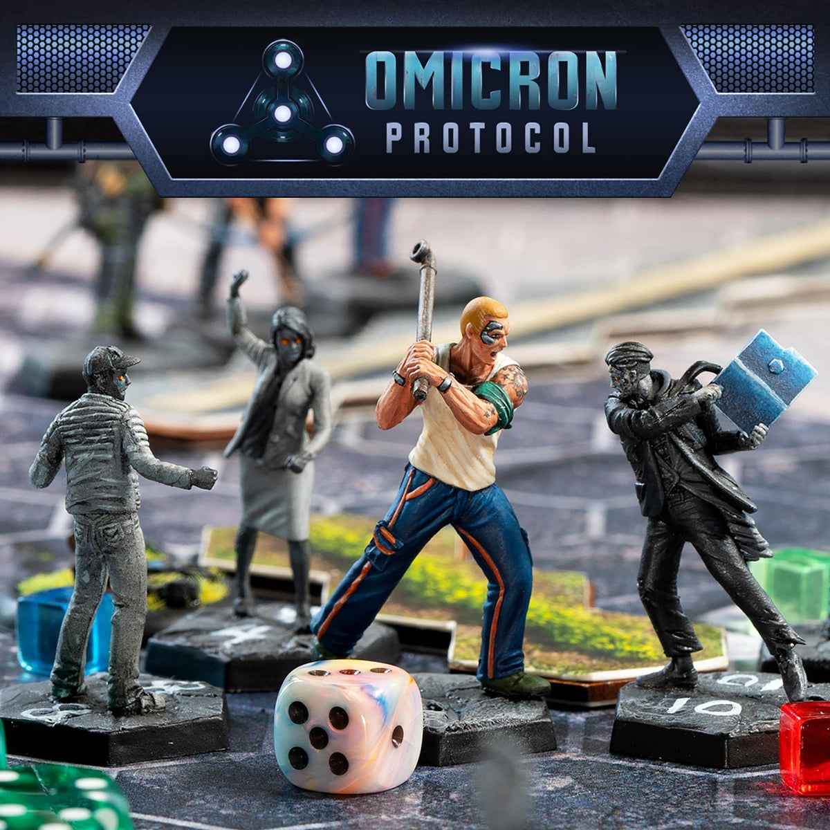Dead Alive Games Omicron Protocol - Miniatures Board Game, an Intra-Apocalyptic Squad, Dead Alive Games, Competitive/Cooperative/Solo Modes, Ages 14+