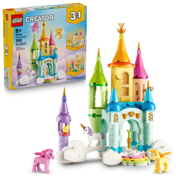LEGO Creator 3 in 1 Unicorn Castle Building Toy for Kids - Unicorn Toy Trio for Girls & Boys, Ages 8+ - Build 3 Pretend Play Toys with 1 Set