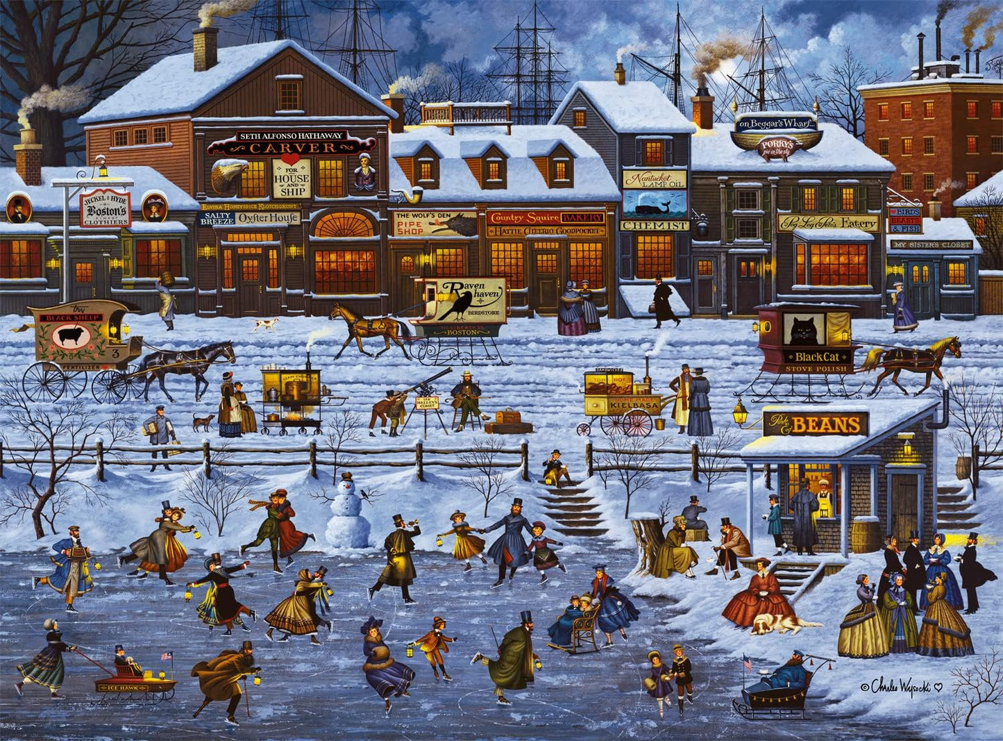 Buffalo Games - Charles Wysocki Bostonians and Beans - 1000 Piece Puzzle