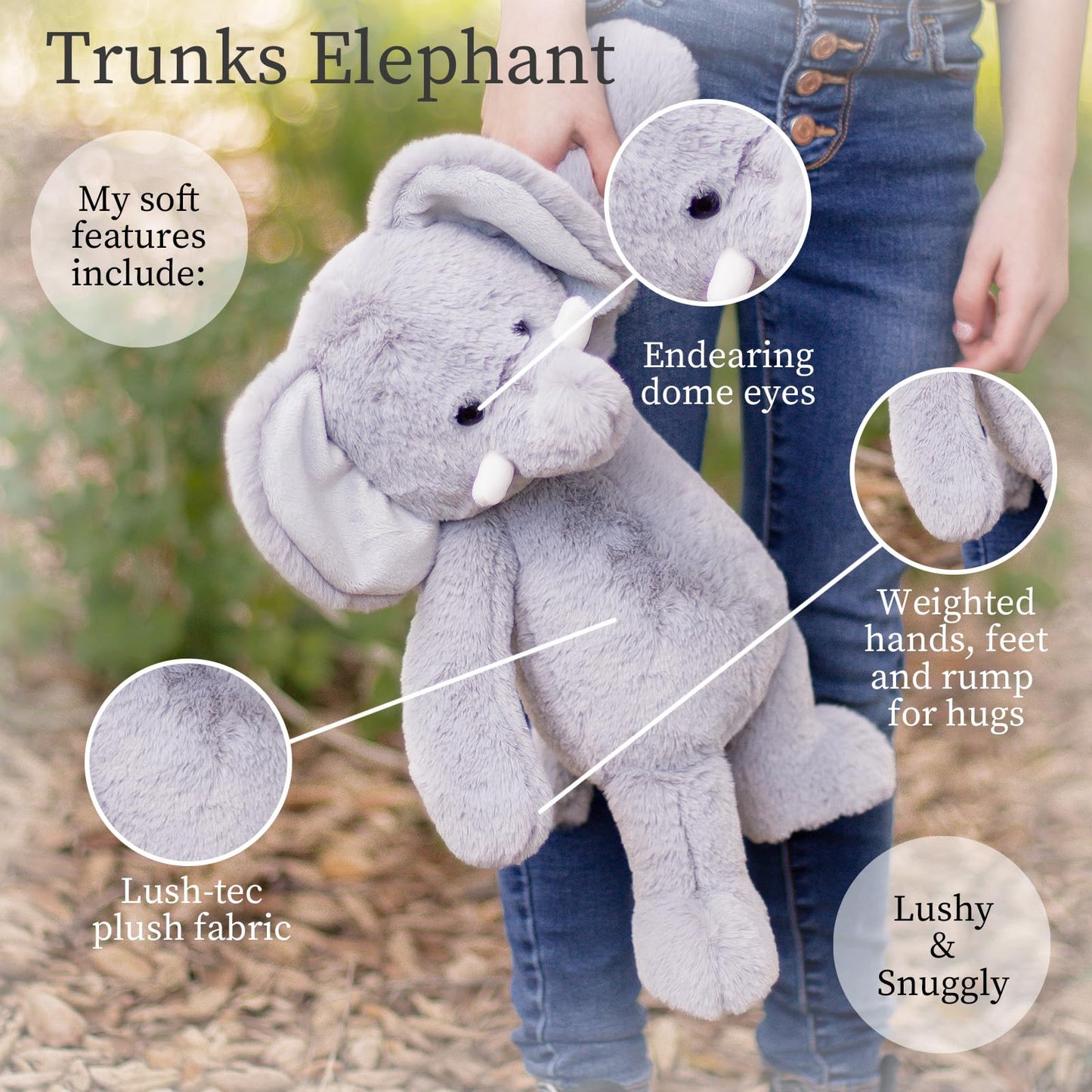 World's Softest Plush Stuffed Animal for Baby, Toddler, Kids, Adults - Adorable Toy Made from Kid-Friendly, Quality Materials - Lushee Elephant, 16"