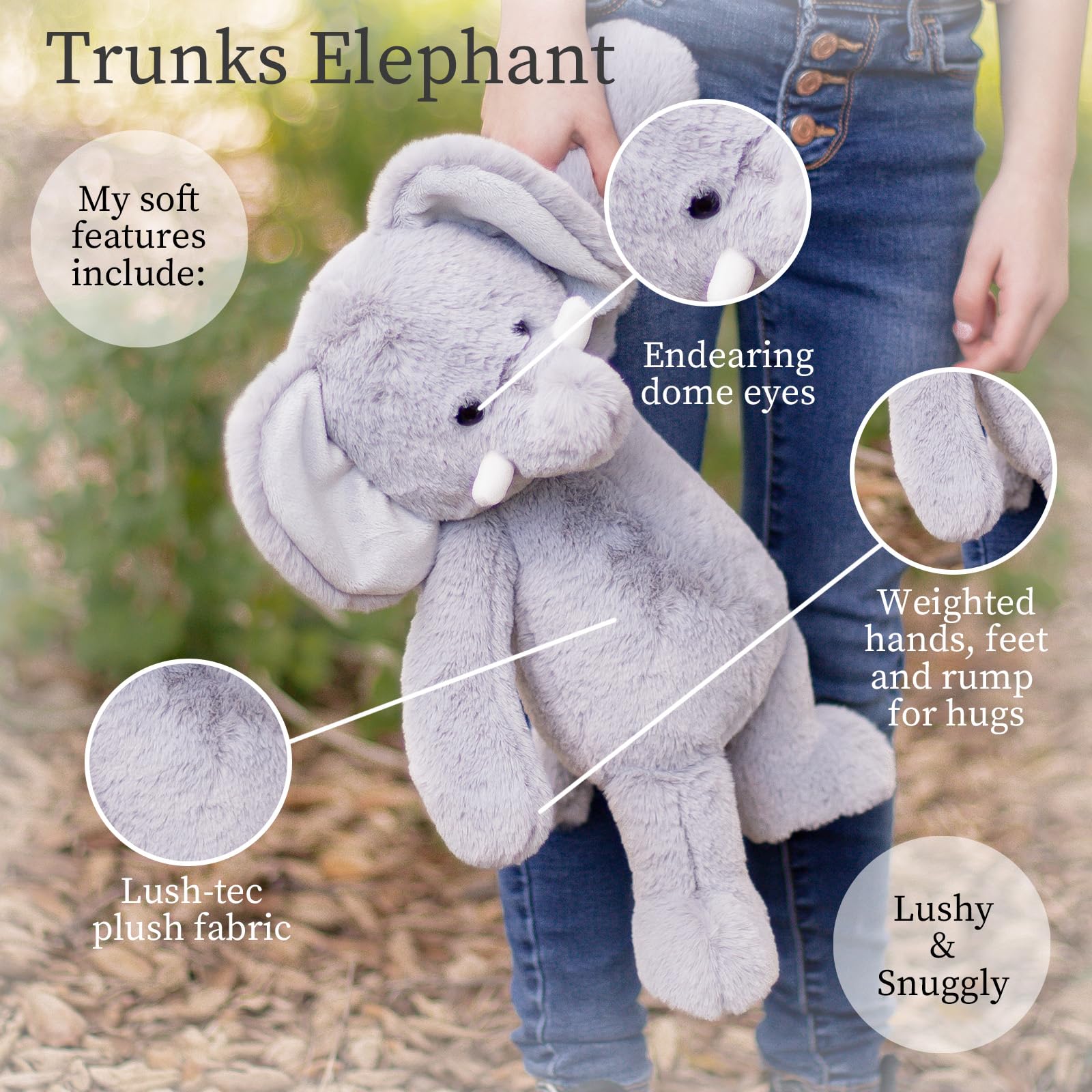 World's Softest Plush Stuffed Animal for Baby, Toddler, Kids, Adults - Adorable Toy Made from Kid-Friendly, Quality Materials - Lushee Elephant, 16"