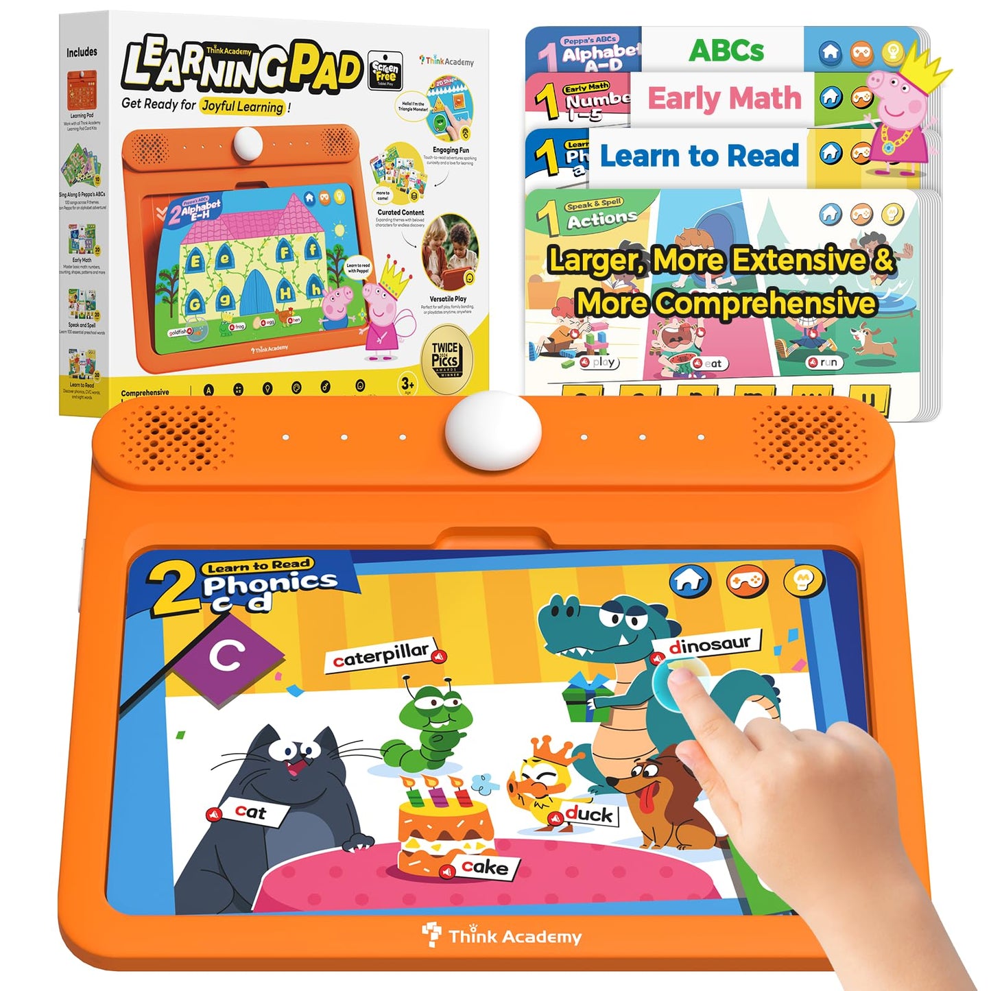 Think Academy Learning Pad with Flash Cards for 3 4 5 Years Old Boys Girls
