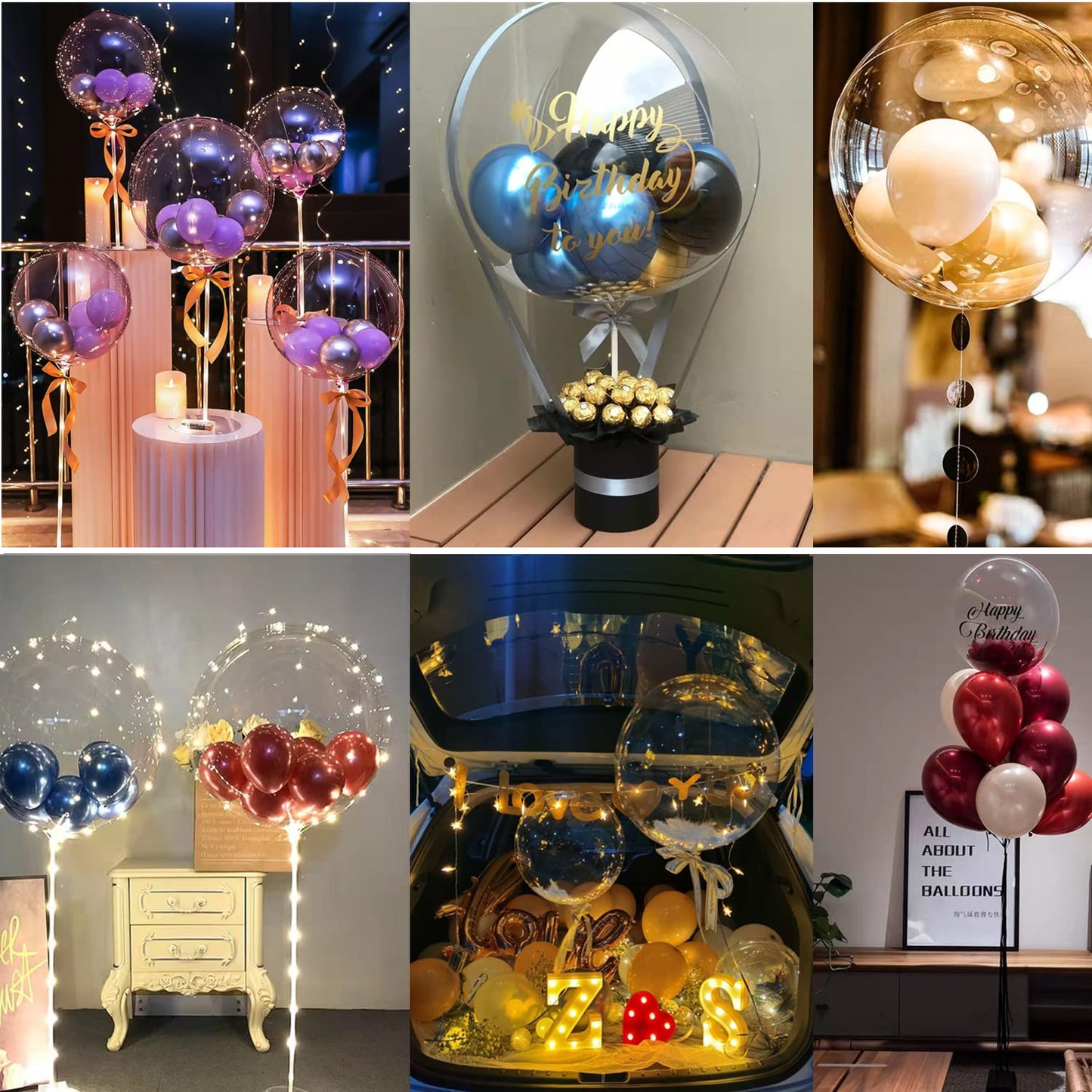 Bobo Balloons, 25 pack Pre Stretched 24 inch Helium/Air Large Clear Balloons for Stuffing, Beautiful DIY Bubble Balloon Decor for Wedding