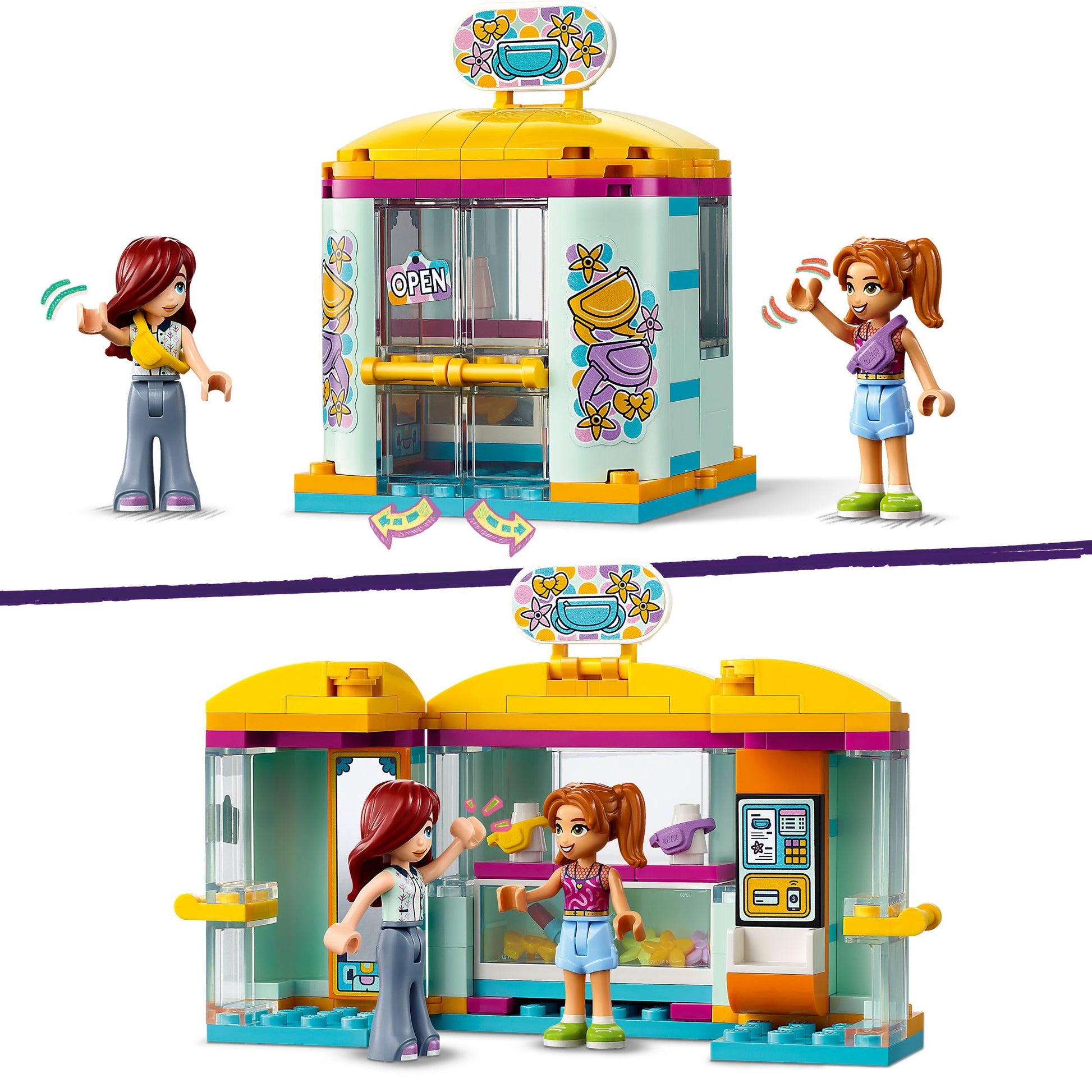 LEGO Friends Tiny Accessories Store and Beauty Shop Toy, Pretend Playset for Kids, Paisley and Candi Mini-Doll Characters and Mini Dolls Accessories,