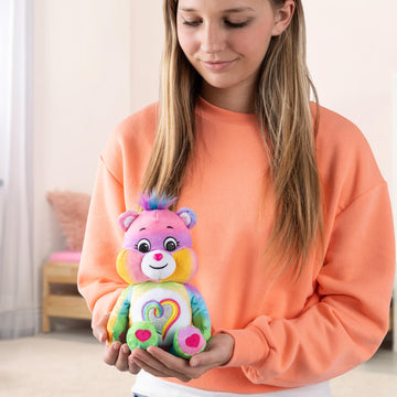 Care Bears 9" Fun Size Glitter Plush - Togetherness Bear - Tie Dye Plushie for Ages 4+ - Stuffed Animal, Soft and Cuddly - Good for Girls and Boys