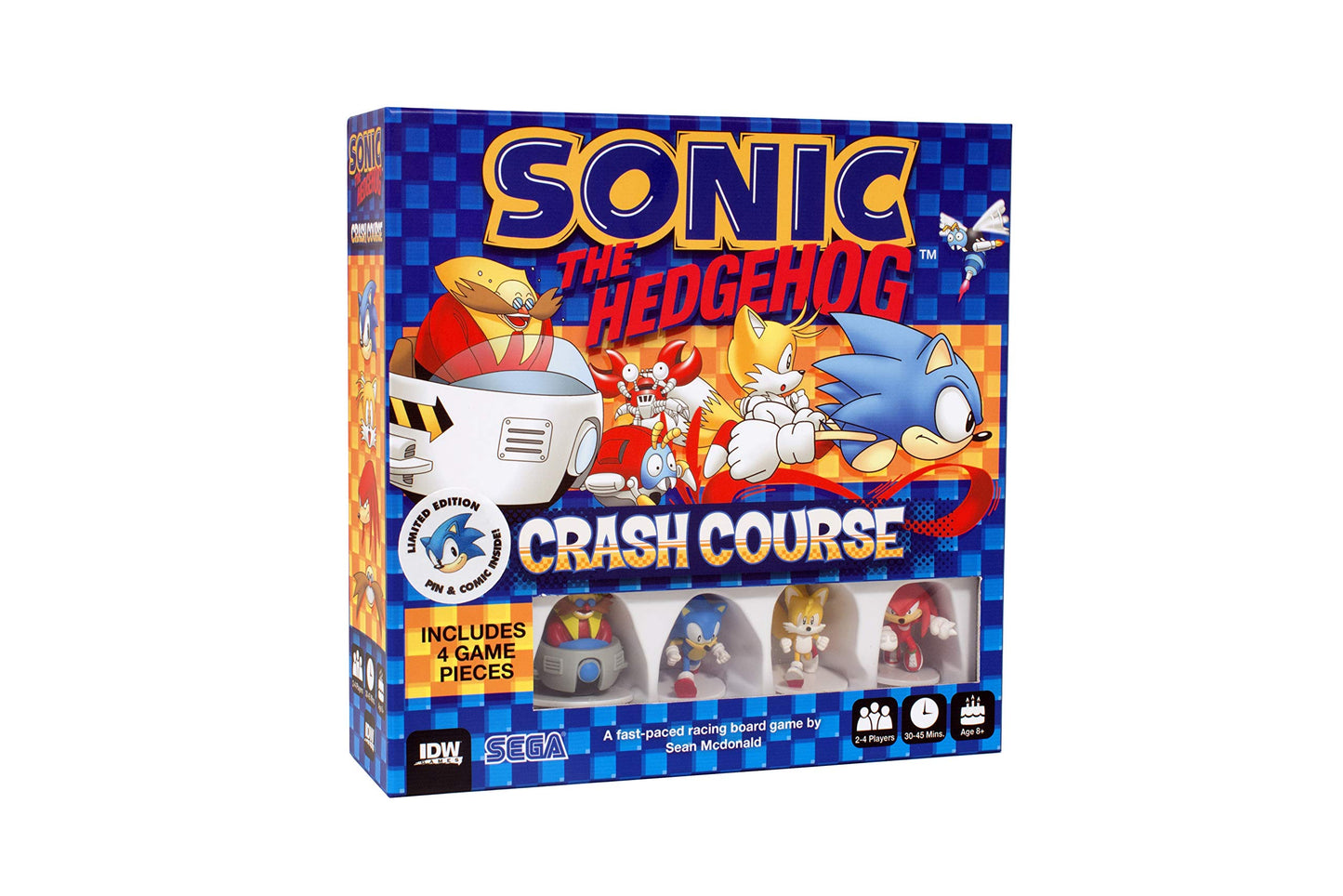 Sonic the Hedgehog Crash Course by IDW Games | Fast-Paced Racing with Build-As-You-Play Track | Chaos Emeralds and Pre-Painted Miniatures | 2-4