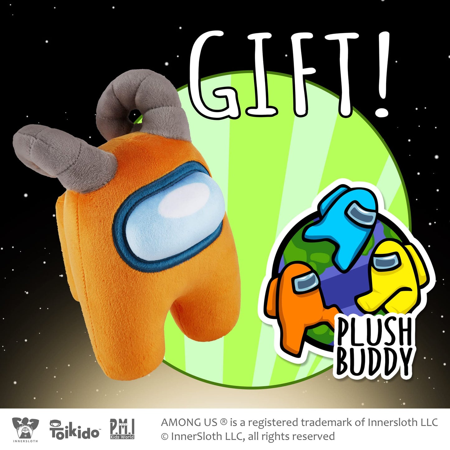 P.M.I. Plush Buddies | 8-Inch-Tall Among Us Plushie Collectibles | Playable Kids' Toys | Licensed Orange Rammed Plush