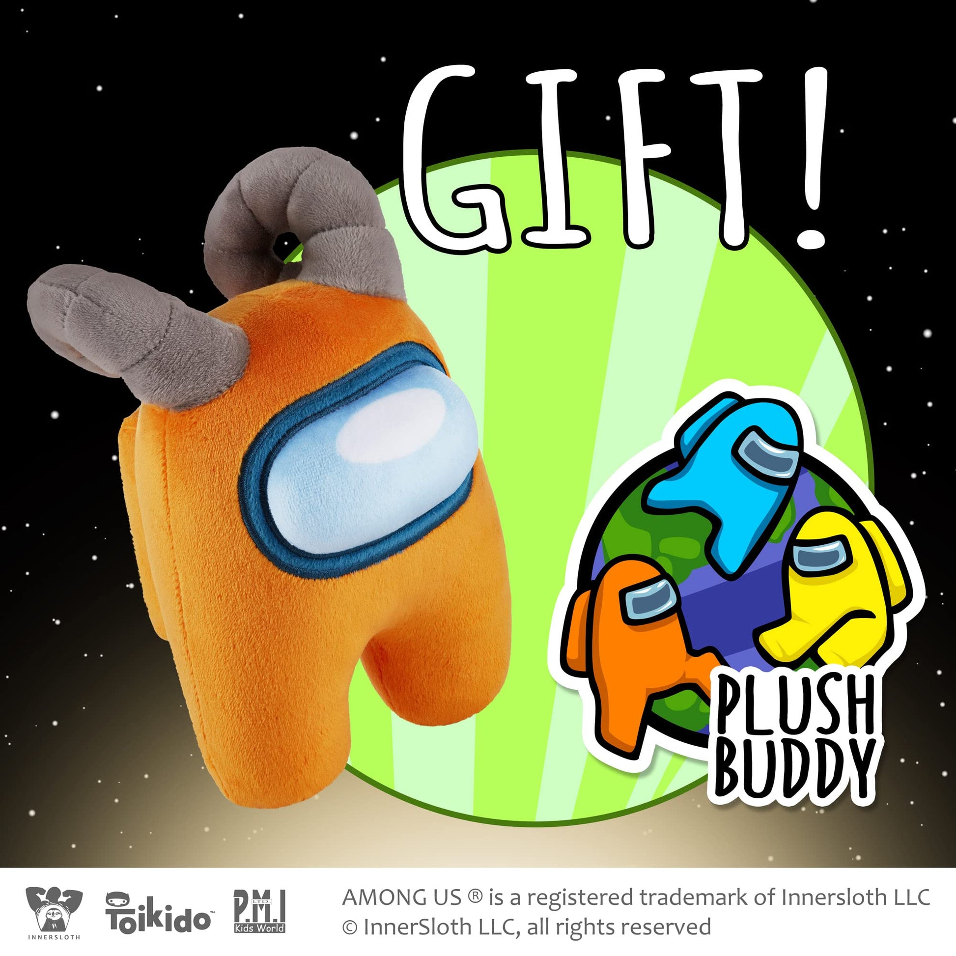 P.M.I. Plush Buddies | 8-Inch-Tall Among Us Plushie Collectibles | Playable Kids' Toys | Licensed Orange Rammed Plush