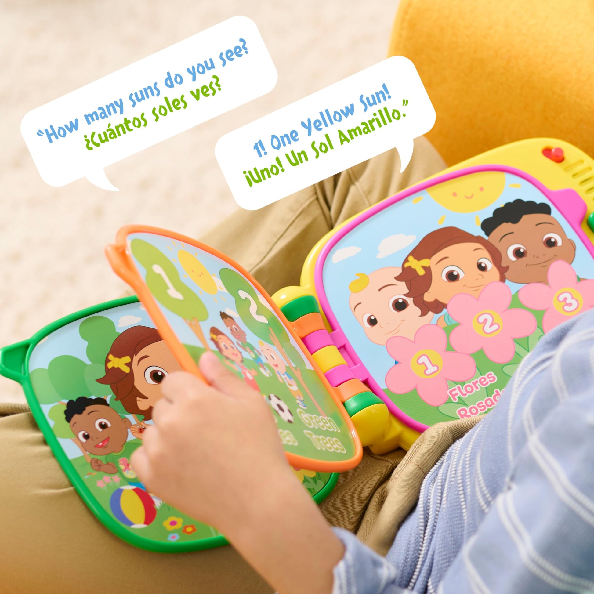 CoComelon Spanish Learning Book, 3 Interactive Modes, Over 50 Phrases and Songs, Counting, Colors, Kids Toys for Ages 18 Month by Just Play