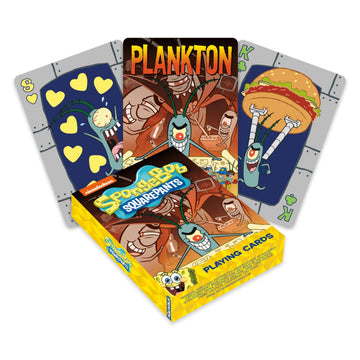 Aquarius Spongebob Squarepants Plankton Playing Cards, Chum Bucket Standard Deck with 54 Unique Designs Collectible Gift for Teens Adults