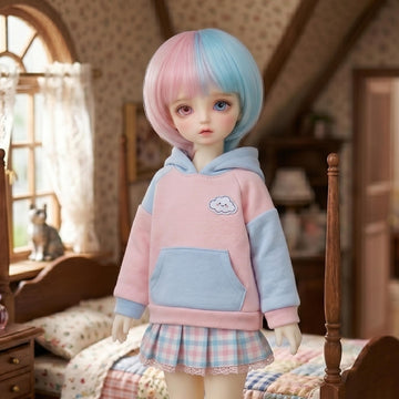 Missuhair 7-8inch (for 17CM-19CM's Head) 1/4 Bjd Wig Synthetic Short Hair Handmade Accessories