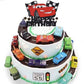 Artczlay Racing Theme Cake Topper, Checkered Flag, Black and Red, Birthday and Baby Shower, Cake Decoration, 1 Count, 5 x 0.5 inches, Eva and Paper
