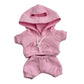 17cm Dolls Clothes Outfit Set for Doll - Casual Style Hoodies Clothing Set for Doll Dress Up, Pink Set