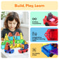 PicassoTiles 2 Piece Car Mini Truck Construction Kit Toy Set Vehicle for Magnetic Blocks Building Tile Sensory Magnet Toys Bricks STEM & Learning