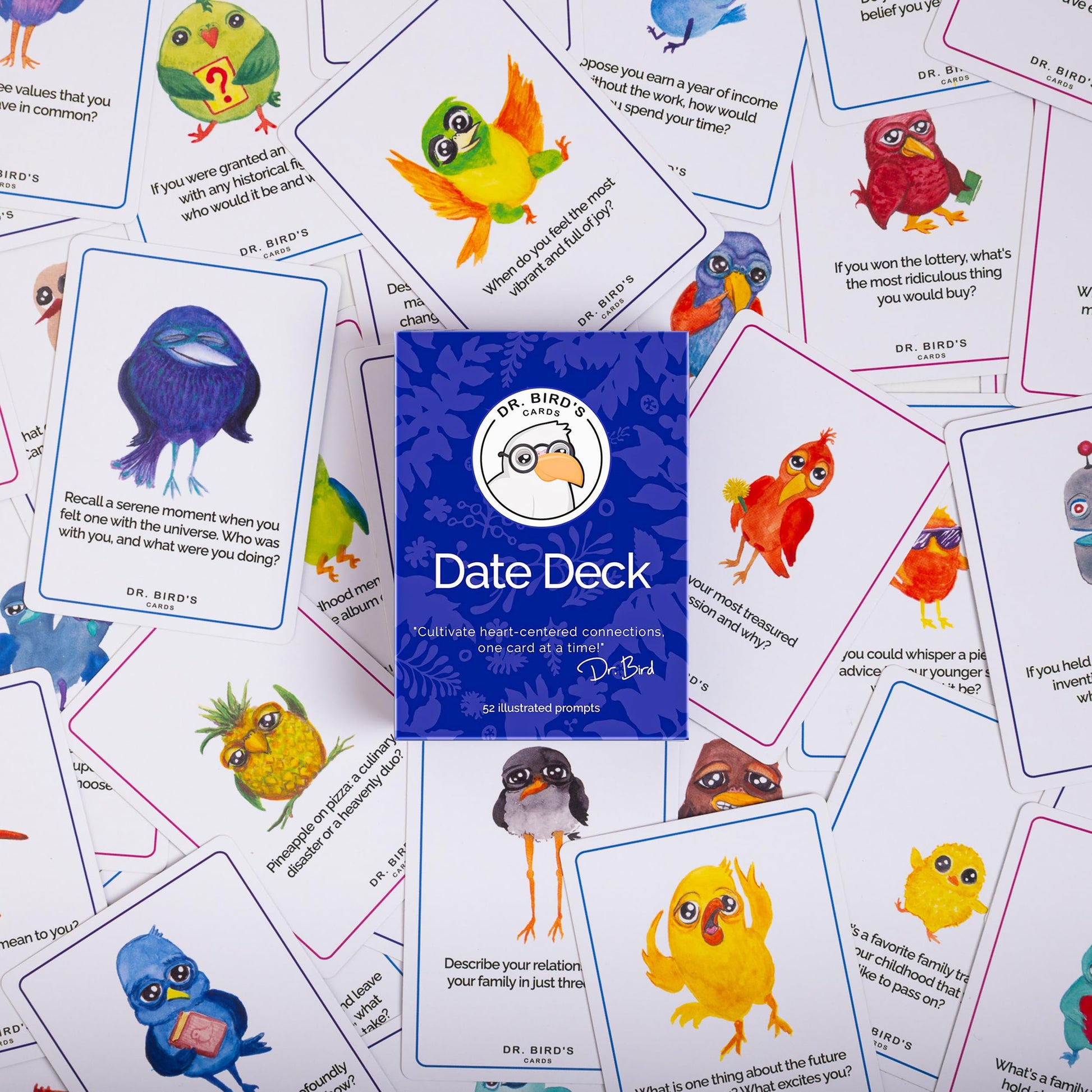 Dr. Bird's Date Deck - Authentic Relating for Couples - Perfect, Bridal Showers - Build Genuine Connections - Wholesome, Pro-Family, Faith-Based