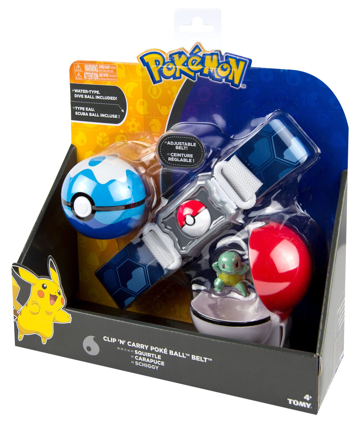 Pokemon Clip N Carry Belt Water Type Role Play Set with Squirtle Action Figure