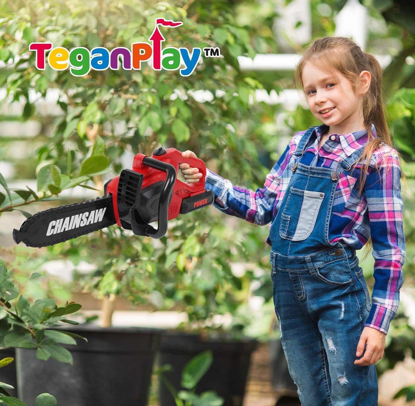 Kids Toy Leaf Blower, Hedge Trimmer & Chainsaw Set Landscaping Power Tools