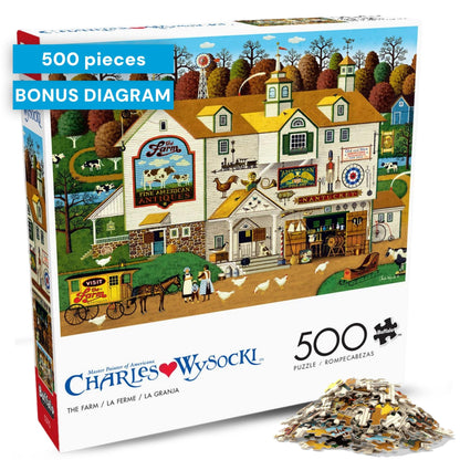 Buffalo Games - Charles Wysocki The Farm - 500 Piece Puzzle for Adults