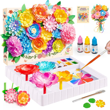 Kiditos Magic Flower Craft Kit for Girls, DIY Color Changing Flower Bouquet Craft & Science Kit, Arts & Crafts STEM Toy, Creative Birthday Gift