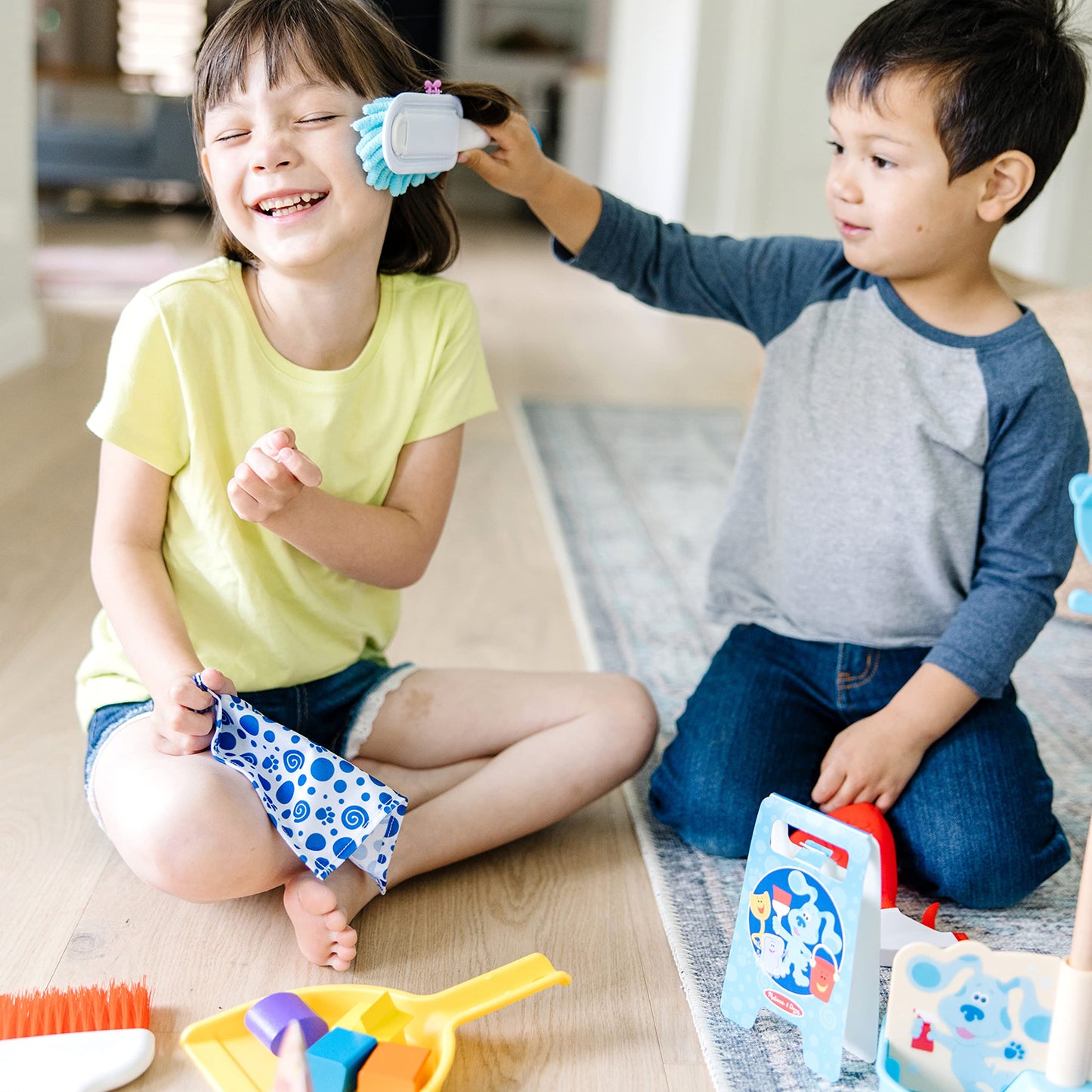 Melissa & Doug Blue's Clues & You Clean-Up Time Play Set Toddler Toy Cleaning Set, Broom and Mop for Kids Ages 3+