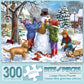 Bits and Pieces - Value Set of Two 300 Piece Jigsaw Puzzles for Adults - Building a Snowman on a Snow Day, Sunrise Feasting - Winter Snow Jigsaw
