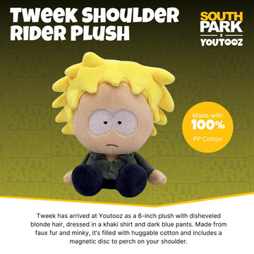 Youtooz Tweek Shoulder Rider 6" Plush, Collectible Tweek Plushie from South Park South Park Collection
