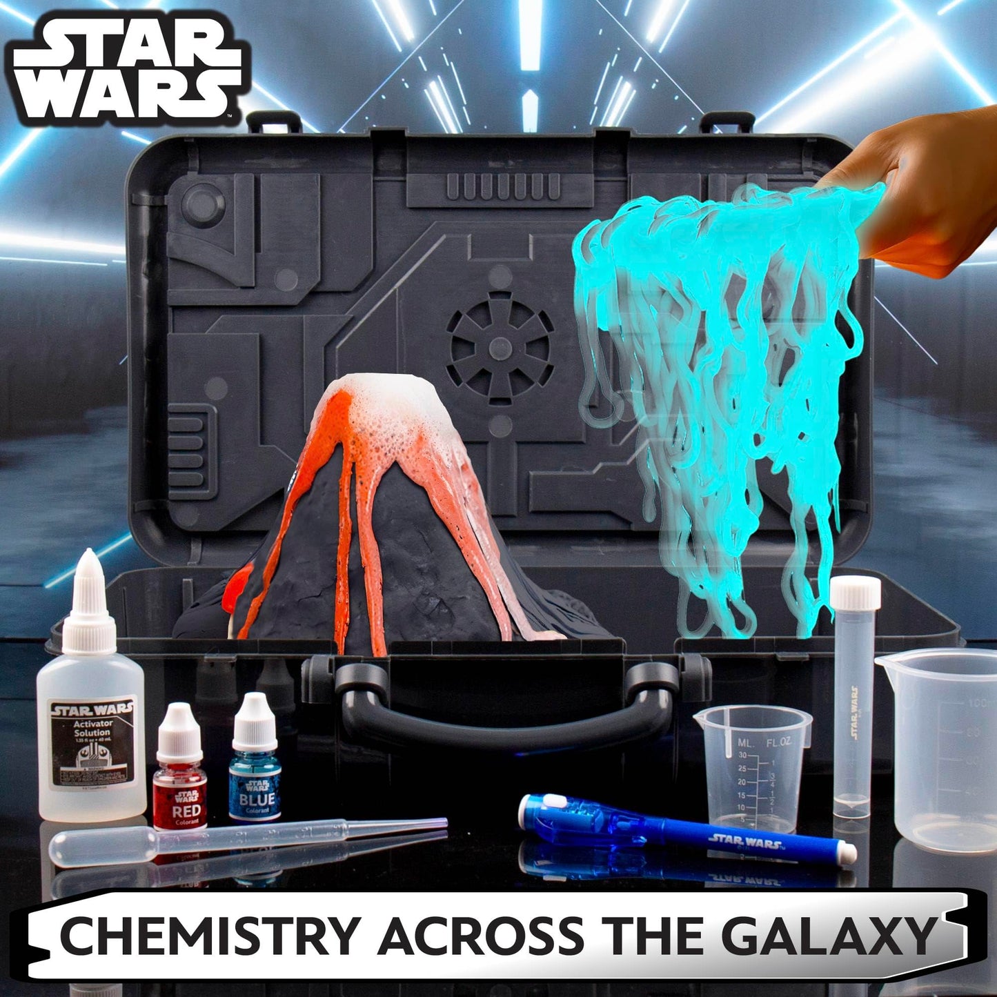 STAR WARS Galactic Chemistry Lab, Science Kit for Kids with 8 Easy Experiments and Reactions, Including DIY Lightsaber, Slime & Earth Science, Toys,