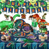 Dinosaur Birthday Party Supplies Kit For Boys, Dinosaur Party Decorations-20 Guest-Include Dino Plates Cups Napkins Banner Cutlery Balloon Tablecloth