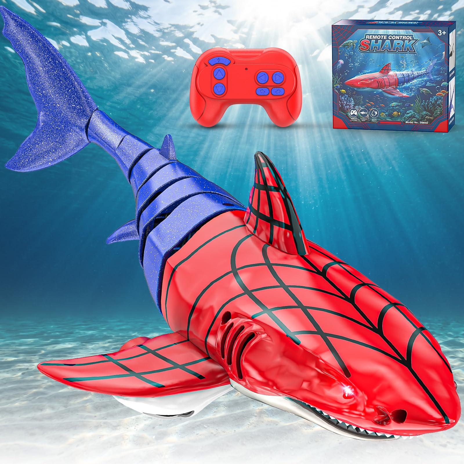Aomifmik Remote Control Shark Toy Rechargeable with Dual Motor Propellers