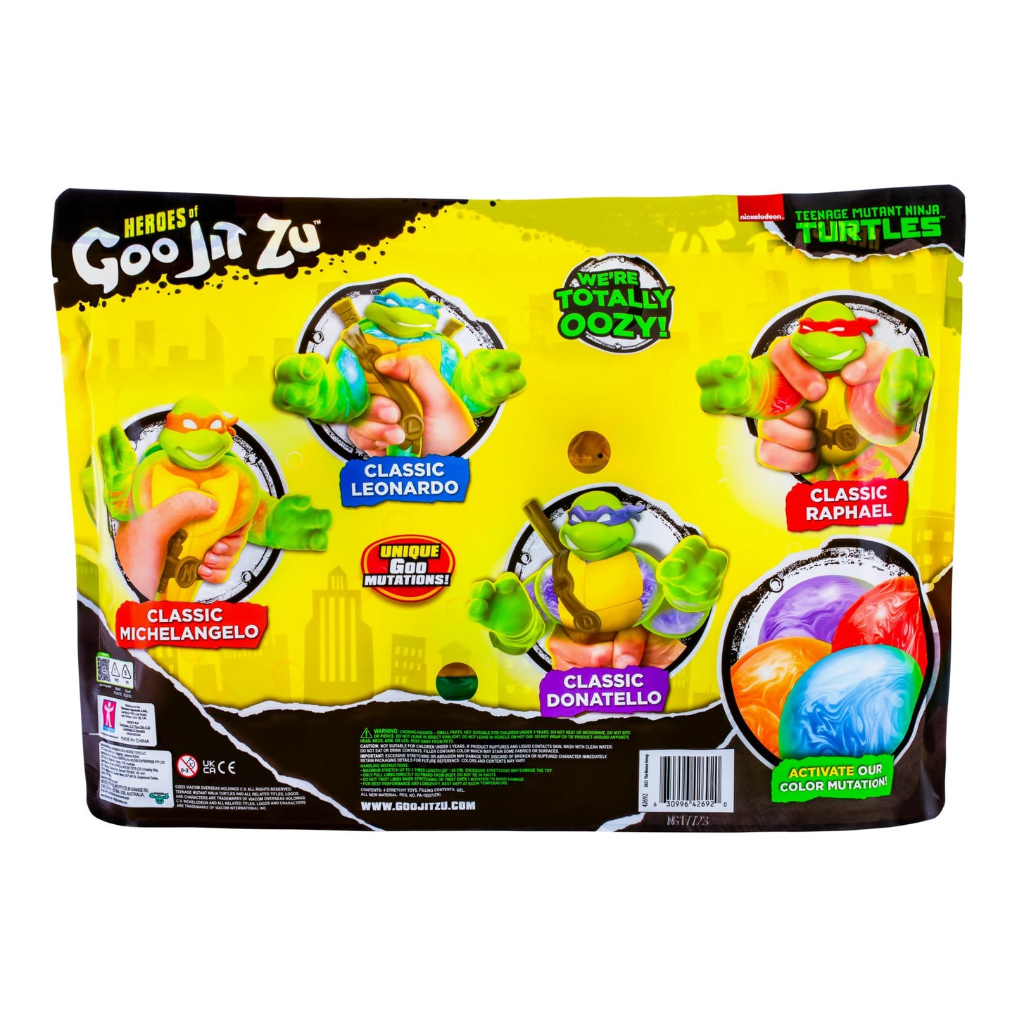 Heroes of Goo Jit Zu Teenage Mutant Ninja Turtles | 4 Pack | Super Oozy Toy Figures | Donatello, Michelangelo, Leonardo & Raphael | with Different