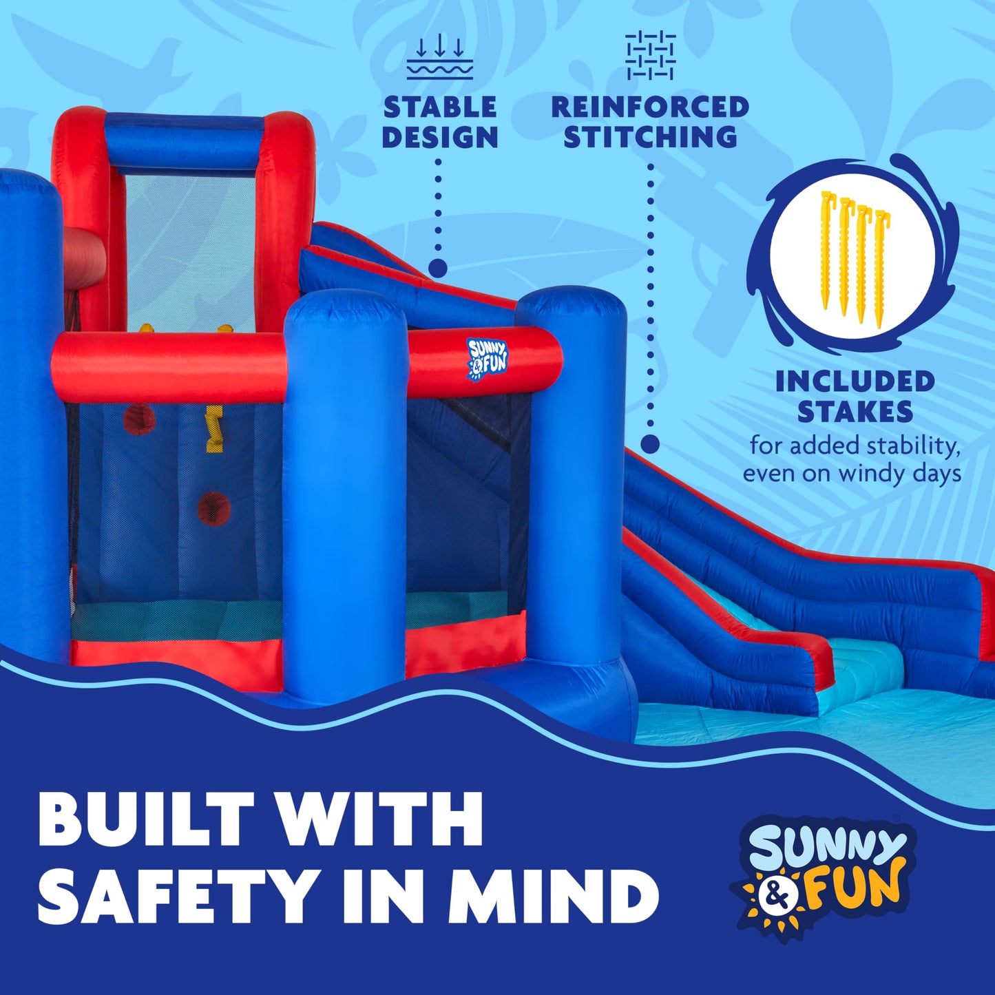 Sunny & Fun Big Time Bounce-A-Round Inflatable Water Slide Park