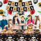 Heidaman 120Pcs Pirate Party Decorations?Pirate Birthday Decorations,Pirate Themed Party Decorations,Set Include?Balloons,Backdrop,Banner, Cake