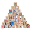 Tot Dojo Japanese Wooden Block Set (46 pcs) for Toddlers & Kids - Hiragana, Katakana, Kanji, Romaji - Animals, Numbers, Colors, Foods, Shapes - Solid