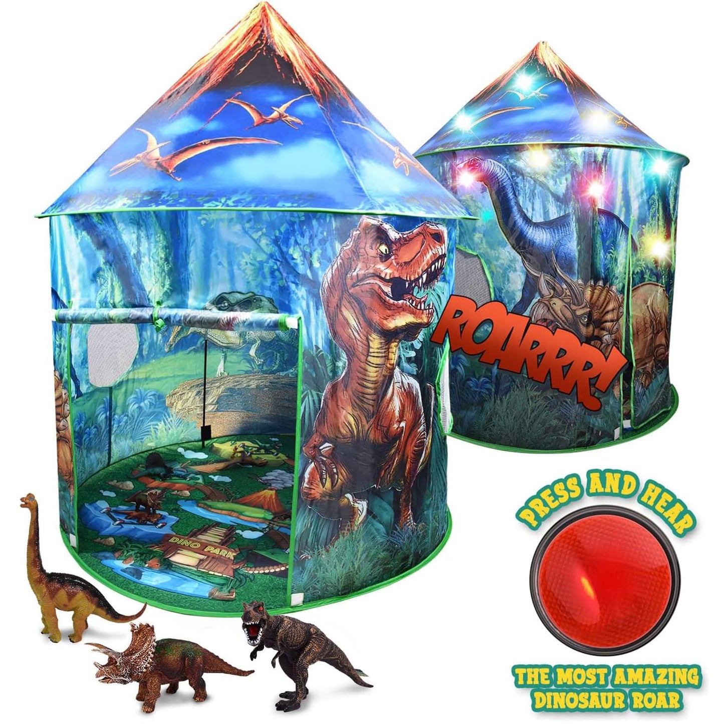 Dinosaur Pop Up Kids’ Play Tent by Toy to Enjoy - Perfect for Indoor & Outdoor. Dinosaur Camping Tent for Toddlers, Boys&Girls. Includes Remote