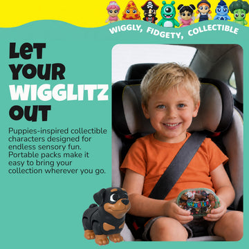 Wigglitz Puppies 25 Pack with Storage Pouch-25 Collectible Wiggly Fidget Toys - Award-Winning, Plant-Based, Made in USA - Puppies Series Characters