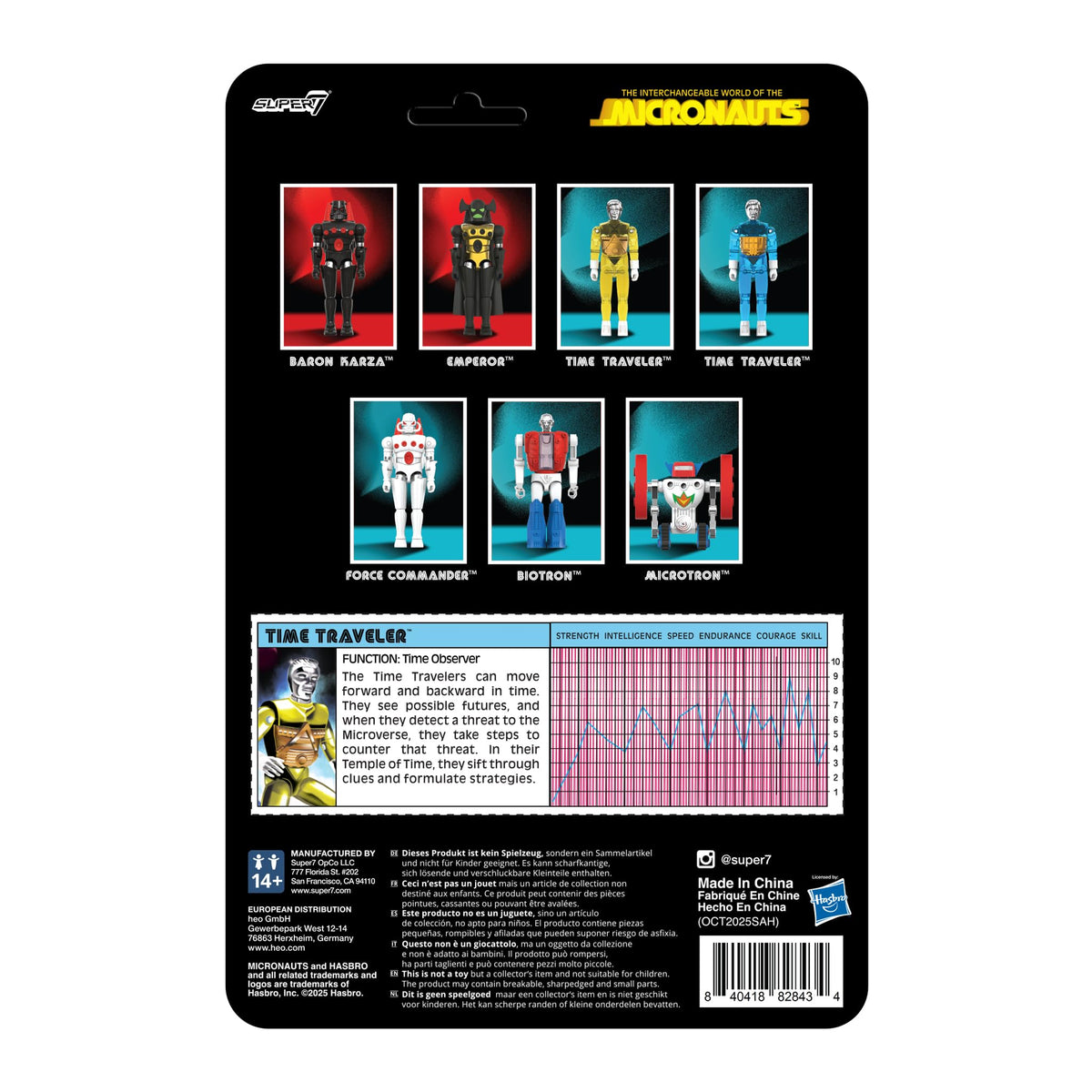 Super7 Reaction+ Micronauts Time Traveler (Translucent Yellow) - 4" Micronauts Action Figure with Accessories - Classic Cartoon Collectibles and Retro