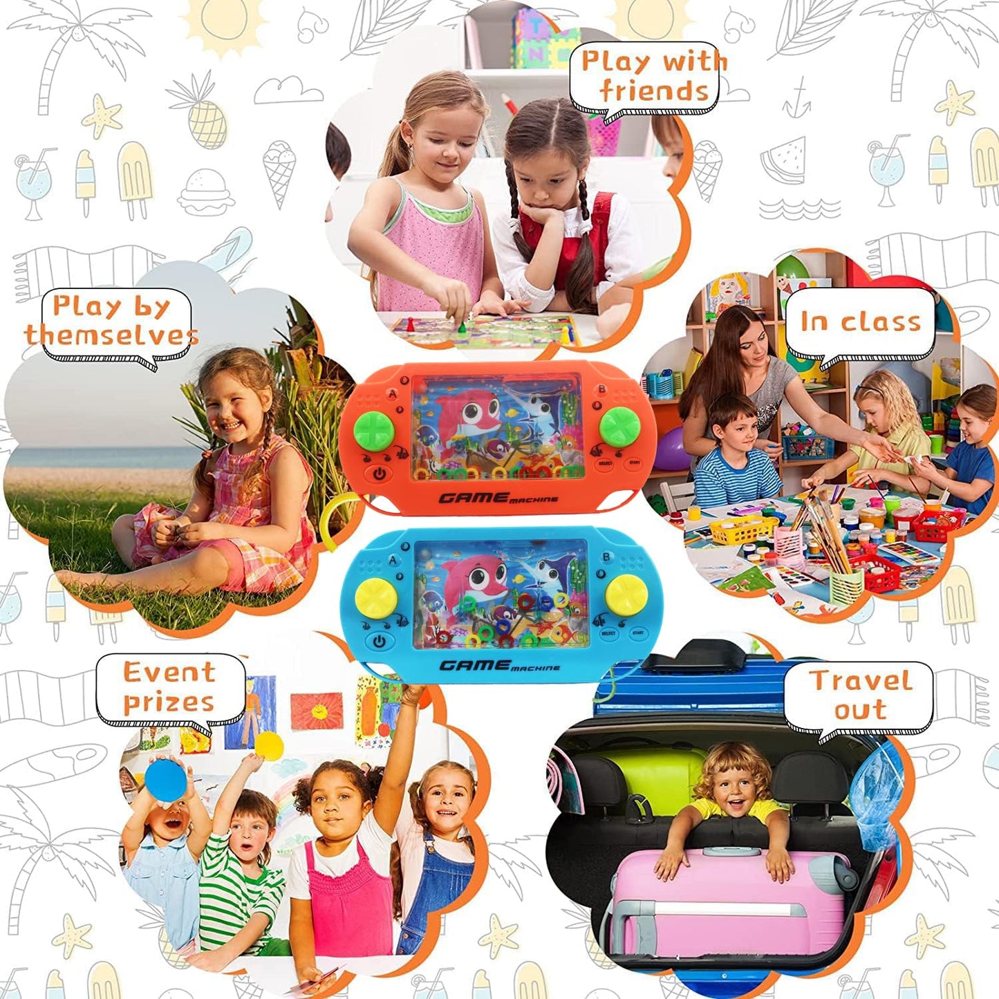 Duccsko 5 Pack Handheld Water Ring Games Party Favors for Kids Goodie Bags Stuffers, Birthday Return Gifts, School Classroom Rewards, Pinata Filler