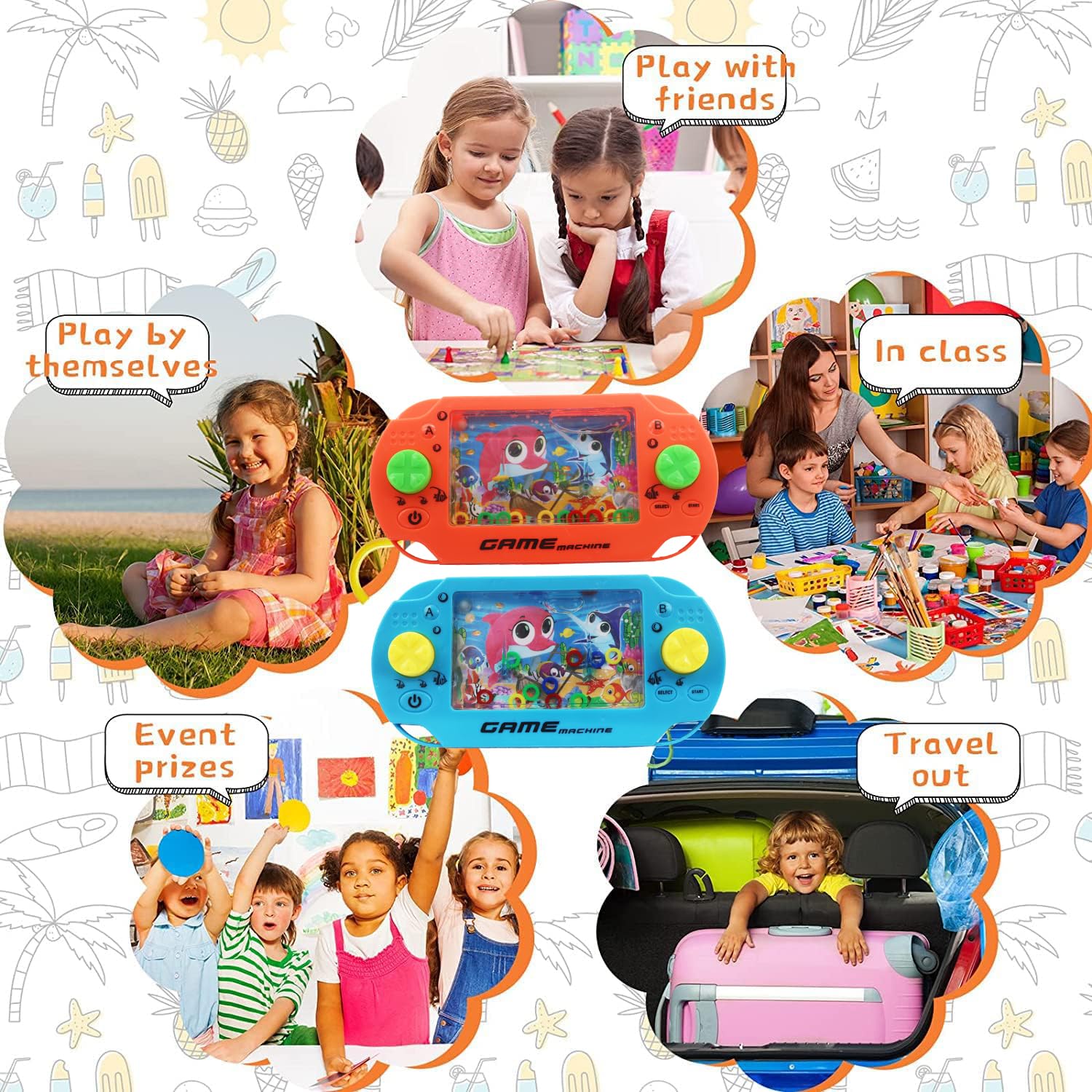 Duccsko 5 Pack Handheld Water Ring Games Party Favors for Kids Goodie Bags Stuffers, Birthday Return Gifts, School Classroom Rewards, Pinata Filler