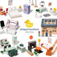 PairPear Large Wooden Dollhouse with Furnitures, Pretend Doll House Toys