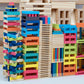 Premium 300 Pcs Rainbow Wooden Building Planks Kit, Open-Ended Creative Building Blocks Set for Kids Ages 3-12,Colorful Pine STEM Construction Toys