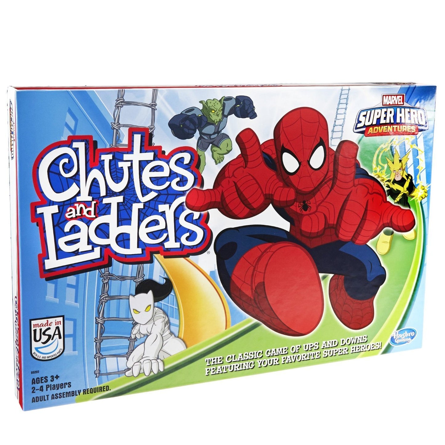 Hasbro Gaming Chutes and Ladders: Marvel Spider-Man Edition Board Game for Kids 2-4 Players, Preschool Games, Easter Gifts for Boys and Girls, Ages 3