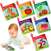 BabyBibi Soft Cloth Books for Babies (Set of 6): Crinkle Touch & Feel Sensory Books for Newborns 0-12 Months, Non-Toxic Washable Baby Books, Tummy