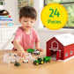 Tomy John Deere Childs Red Barn Playset - 1:64 Scale - Includes Farm Animal Toys, Tractor Toy, Red Barn with Handle, and Accessories - Easter Basket